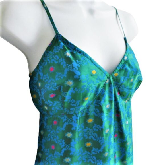 Vintage Y2K 90s Free People Satiny Slip Dress Side YKK Zip Cotton Lining 7 8 - Picture 4 of 10